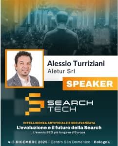 Aletur - Search Teach Locandina Search Tech Bologna 2024, speaker Alessio Turriziani CEO Aletur